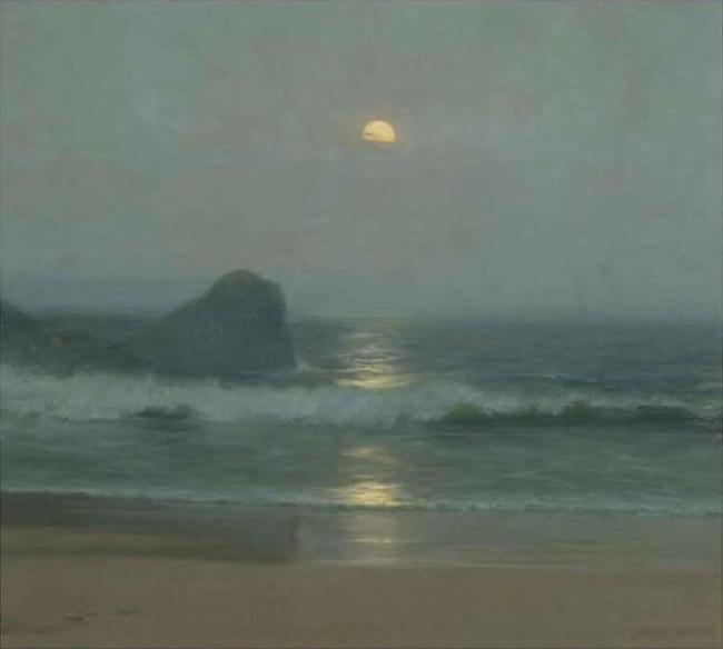Lionel Walden Moonlight Over the Coast oil painting image